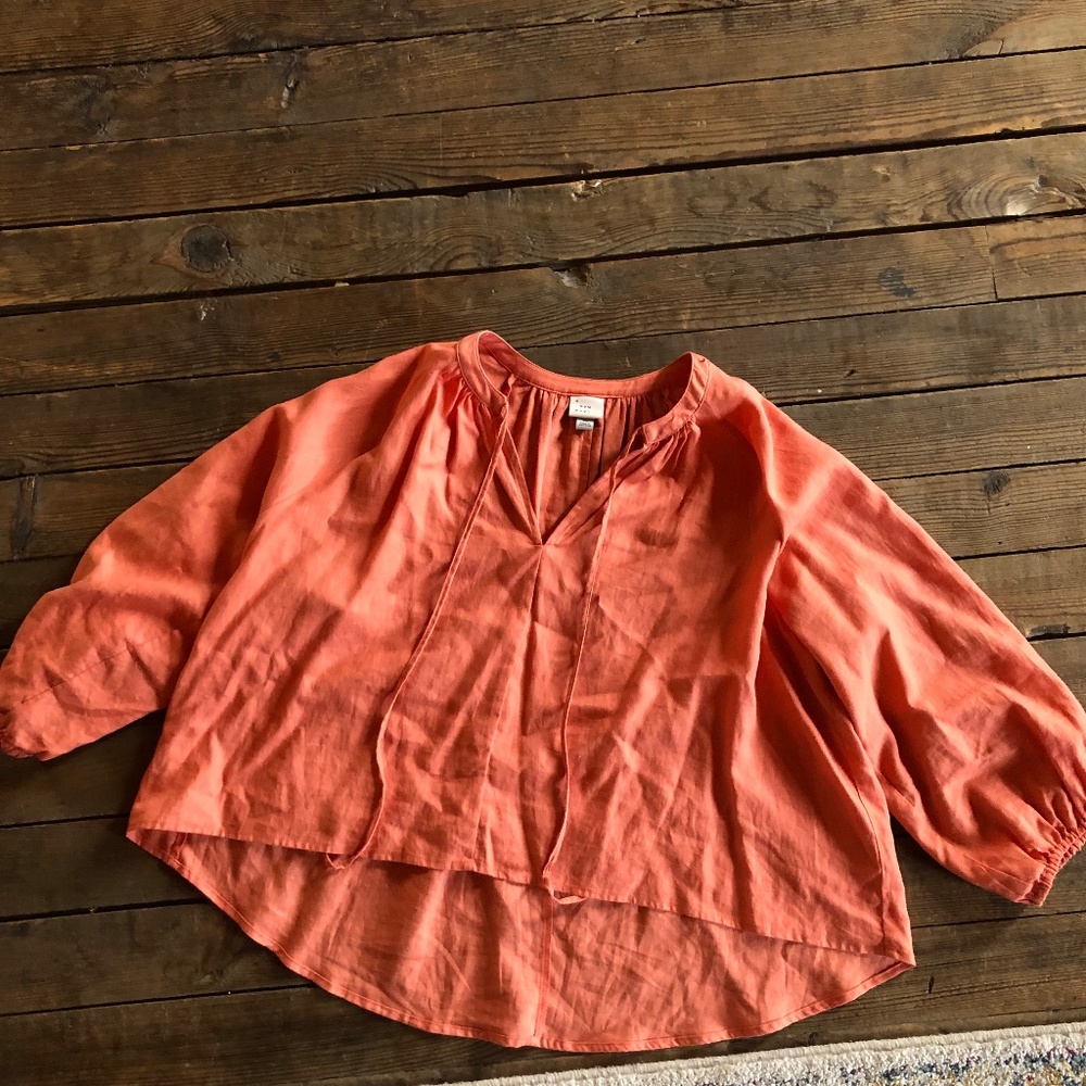 Coral shirt blouse